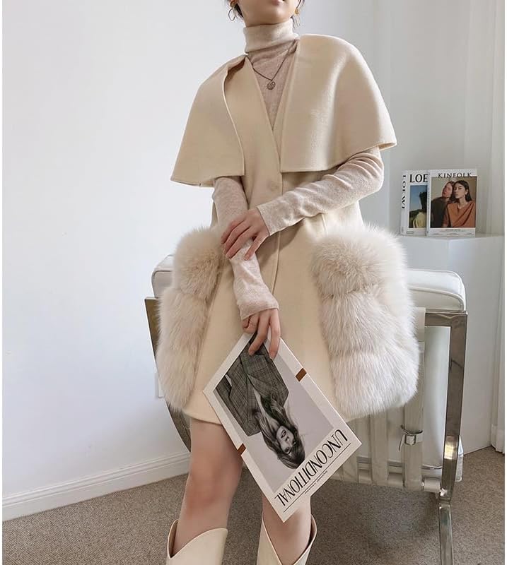 フォックスファーBIGポケット U-Big 石井毛皮 ボリュームFOXファージレ